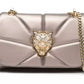 Chic Beige Crossbody Bag with Gold Chain Accent