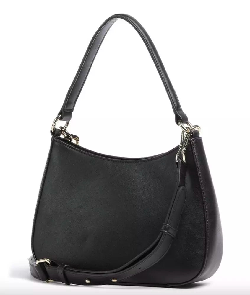 Elegant Faux Leather Shoulder Bag with Gold Chain