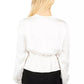 Hammered Satin V-Neck Blouse