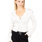 Hammered Satin V-Neck Blouse