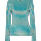 Chic Green Striped Jersey Sweater