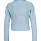 Chic Light Blue Lambskin Biker Jacket