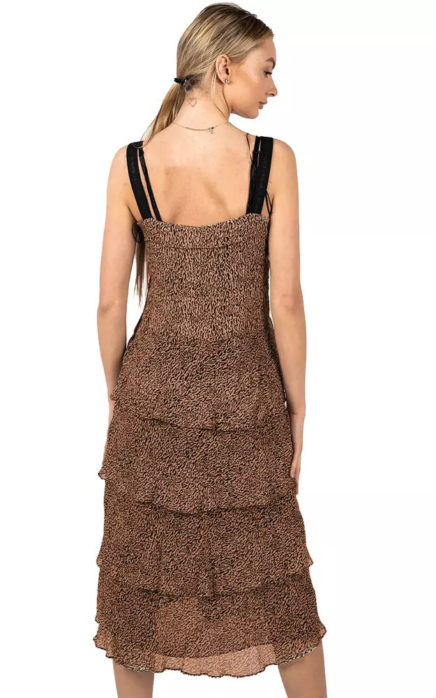 Elegant Leopard Print Sleeveless Dress