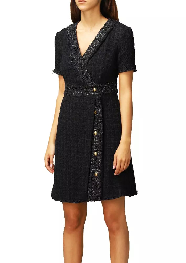 Elegant Tweed-Textured V-Neck Rinaldo Dress