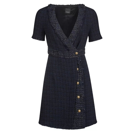 Elegant Tweed-Textured V-Neck Rinaldo Dress