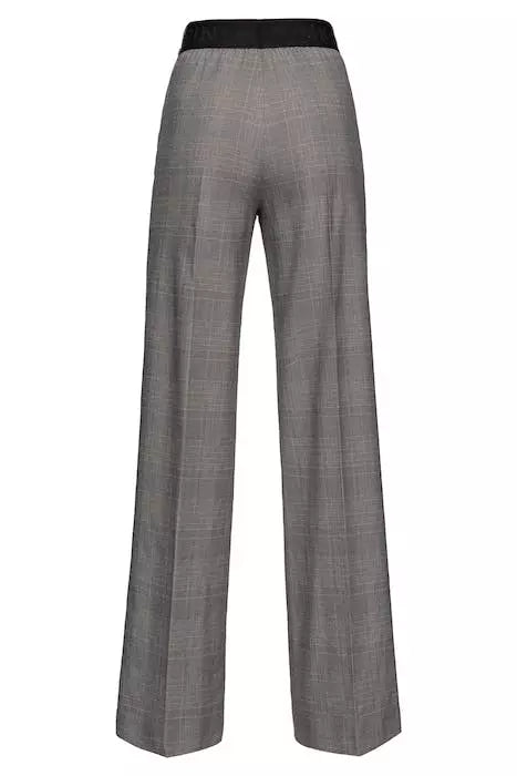 Chic Prince of Wales Checked Wide Trousers