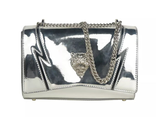 Elegant Gray Chain-Strapped Shoulder Bag