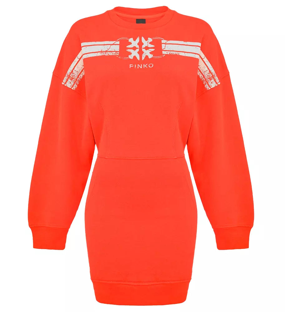 Chic Red Logo Sweatshirt Dress