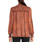 Spotted Print Metallic Thread Crepe Blouse