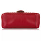 Elegant Chevron Quilted Red Leather Crossbody