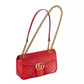 Elegant Red Matelassé Leather Shoulder Bag