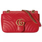 Elegant Red Matelassé Leather Shoulder Bag