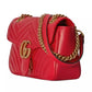Elegant Red Matelassé Leather Shoulder Bag