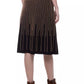 Elegant Gold-Striped Midi Skirt
