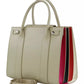 Elegant Beige Leather Accordion Shoulder Bag