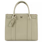 Elegant Beige Leather Accordion Shoulder Bag