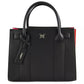 Elegant Black Leather Accordion Shoulder Bag