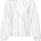 Elegant White Poplin Cotton Twinset Blouse