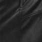 Chic Eco-Leather Medusa Trousers with Ankle Snaps