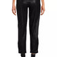 Chic Eco-Leather Medusa Trousers with Ankle Snaps