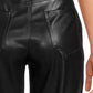 Chic Eco-Leather Medusa Trousers with Ankle Snaps