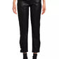 Chic Eco-Leather Medusa Trousers with Ankle Snaps