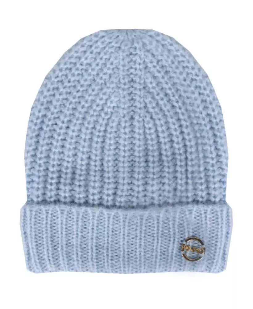 Elegant Light Blue Ribbed Beanie