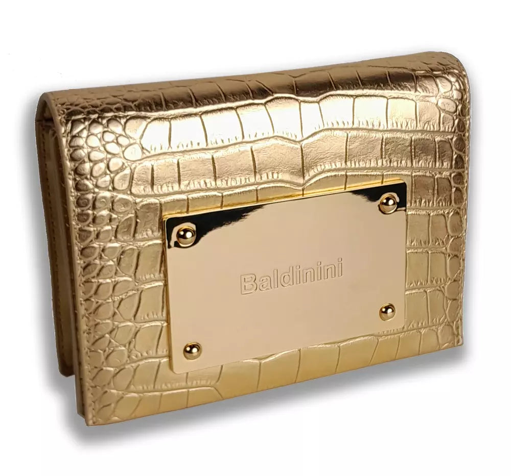 Golden Python Print Calfskin Shoulder Bag