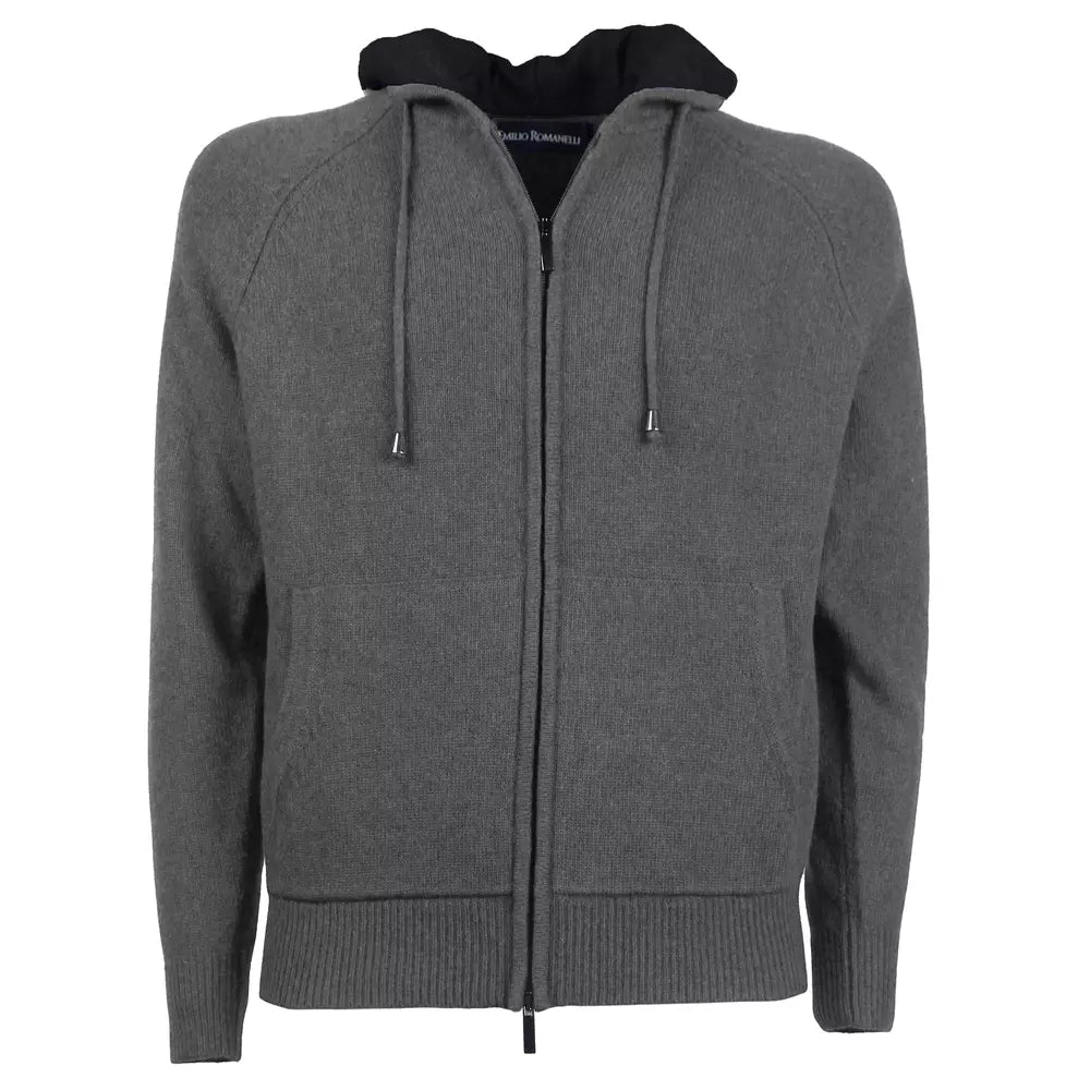 Italian Wool Blend Knit Hoodie