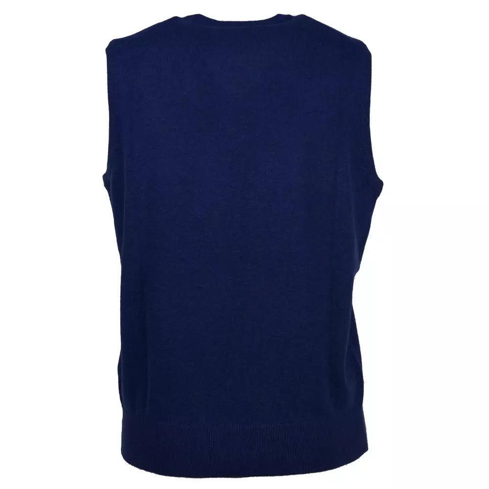 Sleeveless V-Neck Wool Blend Vest