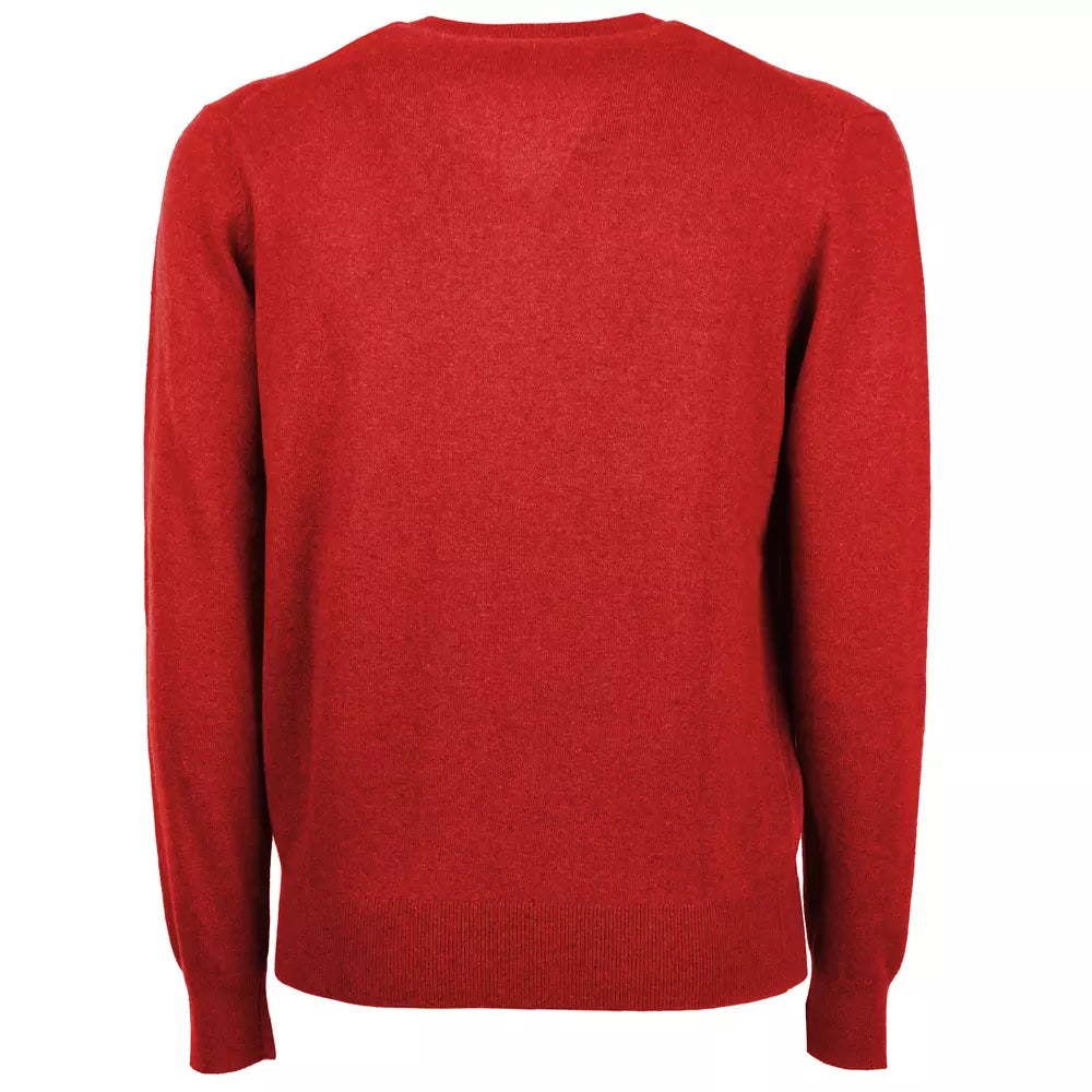 Elegant V-Neck Wool-Cashmere Blend Sweater