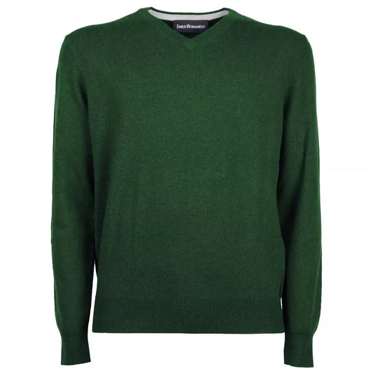 Elegant V-Neck Wool-Cashmere Men's Sweater