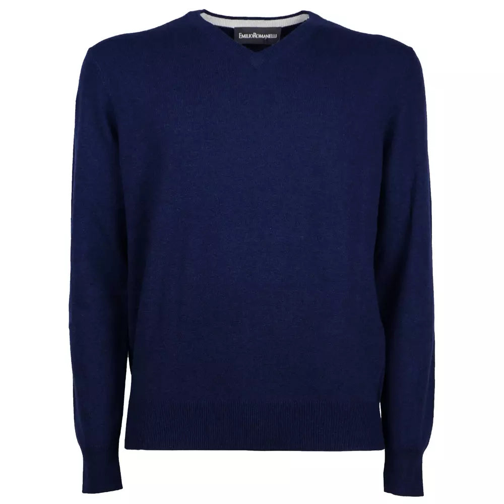 Elegant V-Neck Wool-Cashmere Men's Sweater