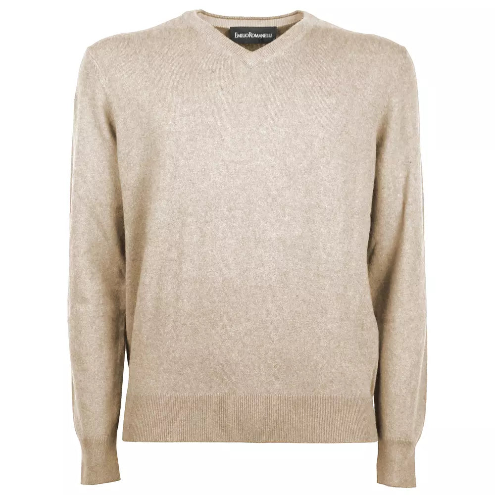 Italian V-Neck Wool Blend Luxury Sweater