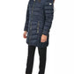 Elegant Long Hooded Jacket in Technical Fabric