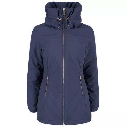 Elegant High Collar Down Jacket in Blue