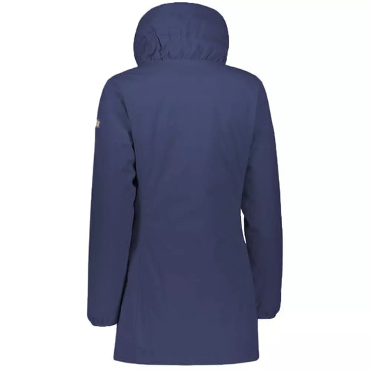 Elegant High Collar Down Jacket in Blue