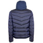 Metallic Blue Hooded Men's Jacket