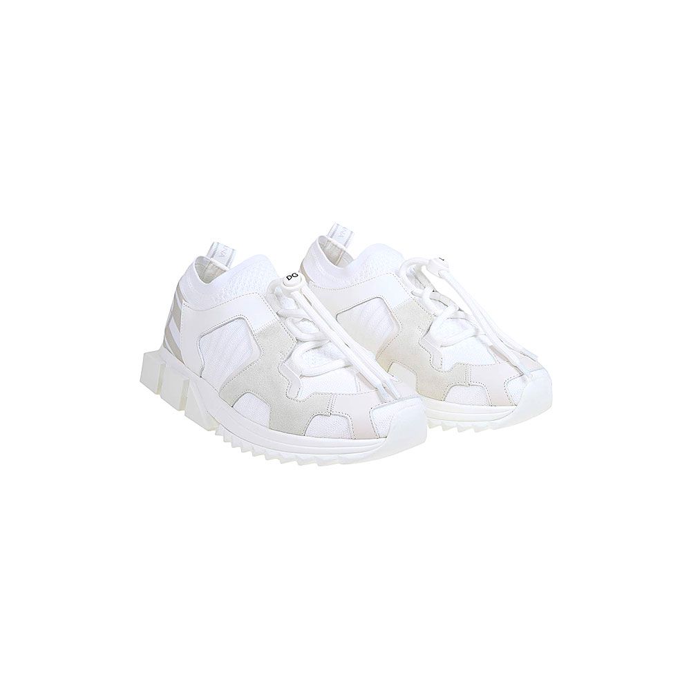 Elegant White Sneakers with Suede Inserts