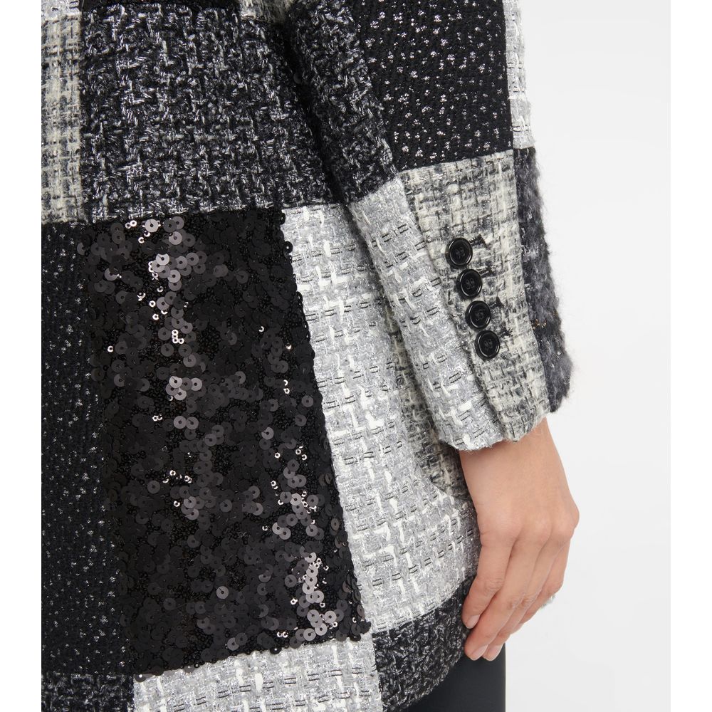 Elegant Sequin Tweed Patchwork Jacket