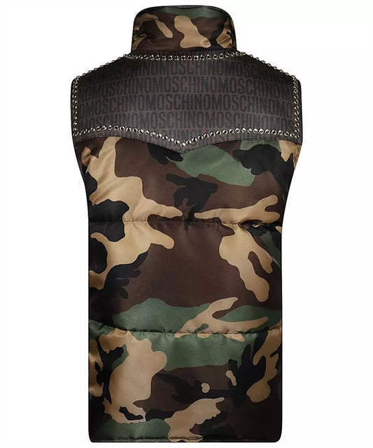 Army Chic Rhinestone Embellished Vest