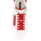 Chic White Calfskin Leather Sneakers with Red Accents