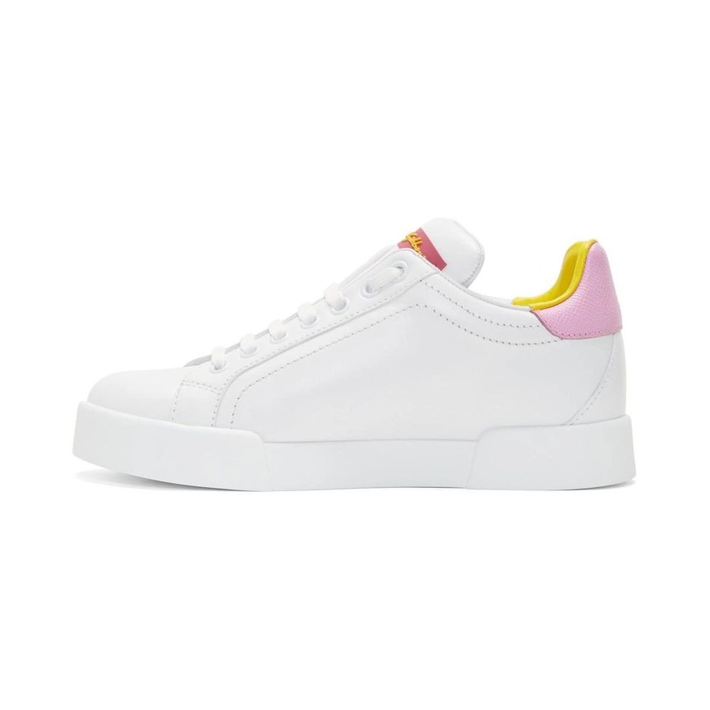 Elegant Calfskin Leather Sneakers in Pastel Tones