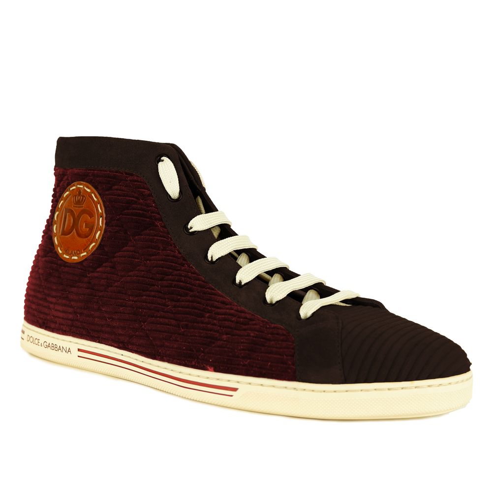 Elevated Velvet Red High Sneakers for Men