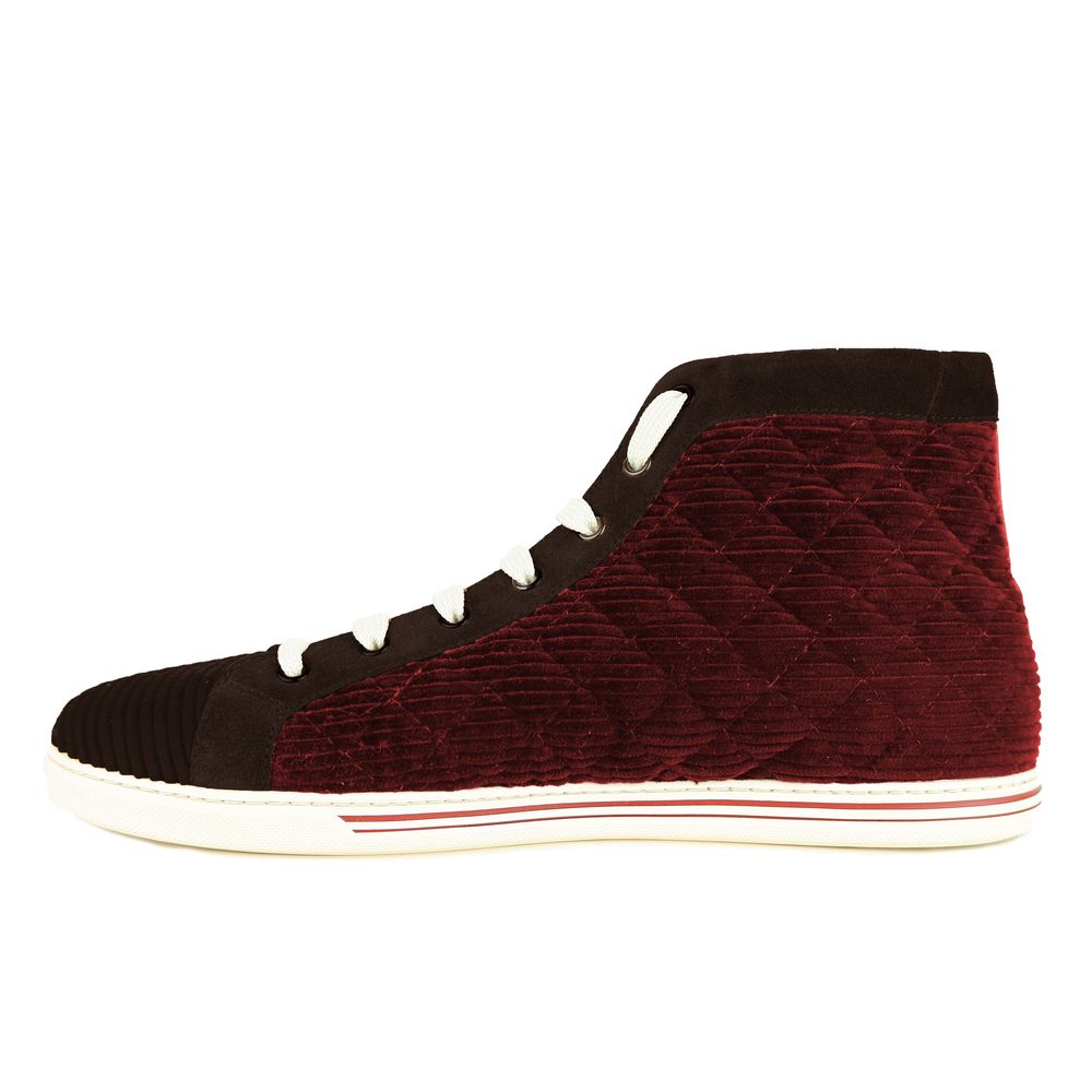 Elevated Velvet Red High Sneakers for Men