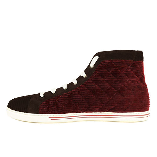 Elevated Velvet Red High Sneakers for Men