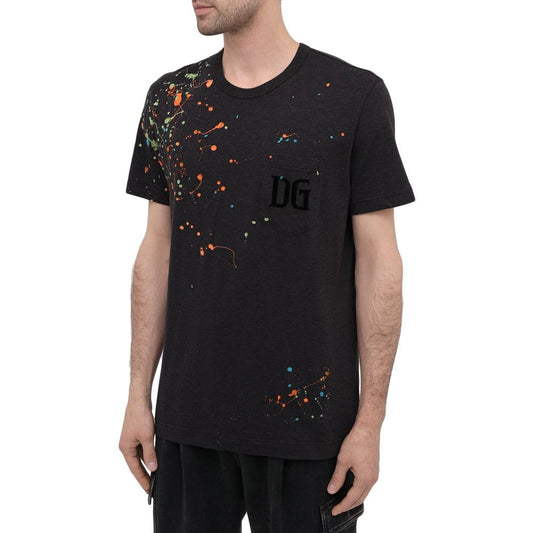 Embroidered Splatter Cotton Tee