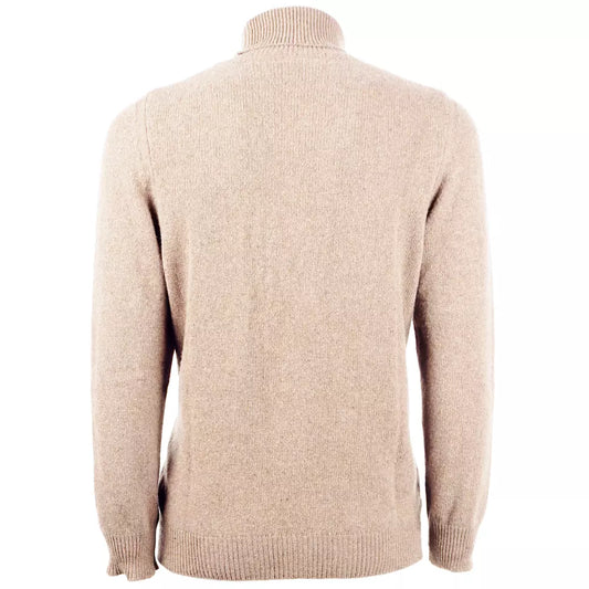 Elegant Beige Cashmere Turtleneck Sweater