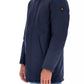 Chic Blue Padded Parka with Removable Hood