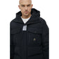 Chic Crisp Fabric Parka with Reflex Details